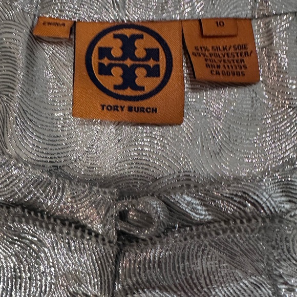 Tory Burch Women Silk Sleeveless Crew Neck Top Metallic Blouse Sz10. Never Worn - Picture 5 of 6
